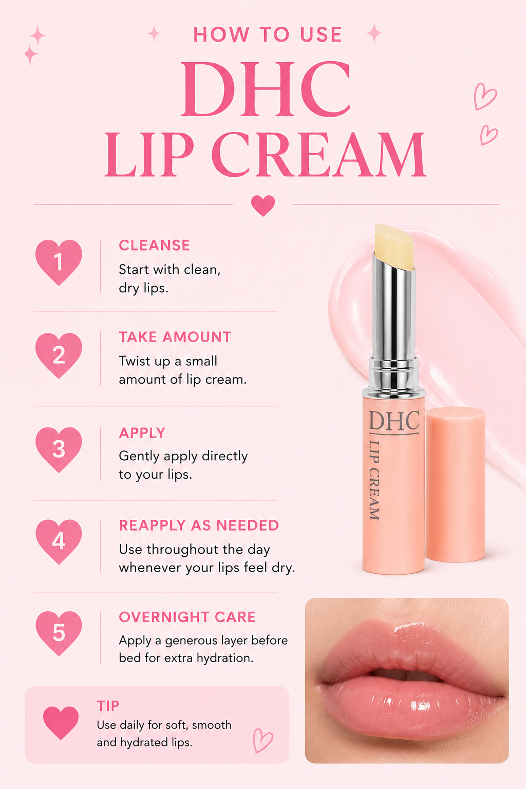 DHC Lip Cream – Japanese Hydrating Lip Balm with Olive Oil & Vitamin E