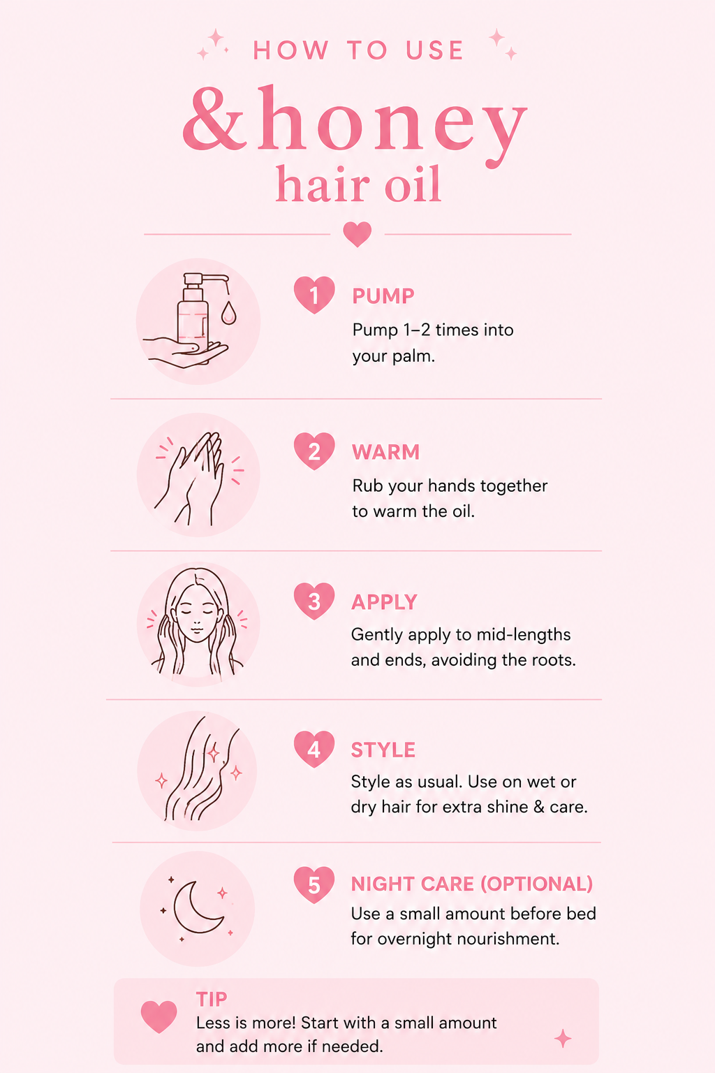 &Honey Deep Moist Hair Oil 100ml – Organic Honey Frizz-Control & Shine Treatment
